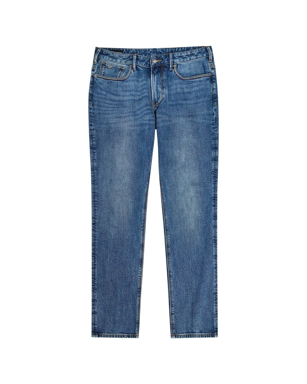 Emporio Armani Blue J06 Cotton Low-Rise Slim-Fit Jeans for men