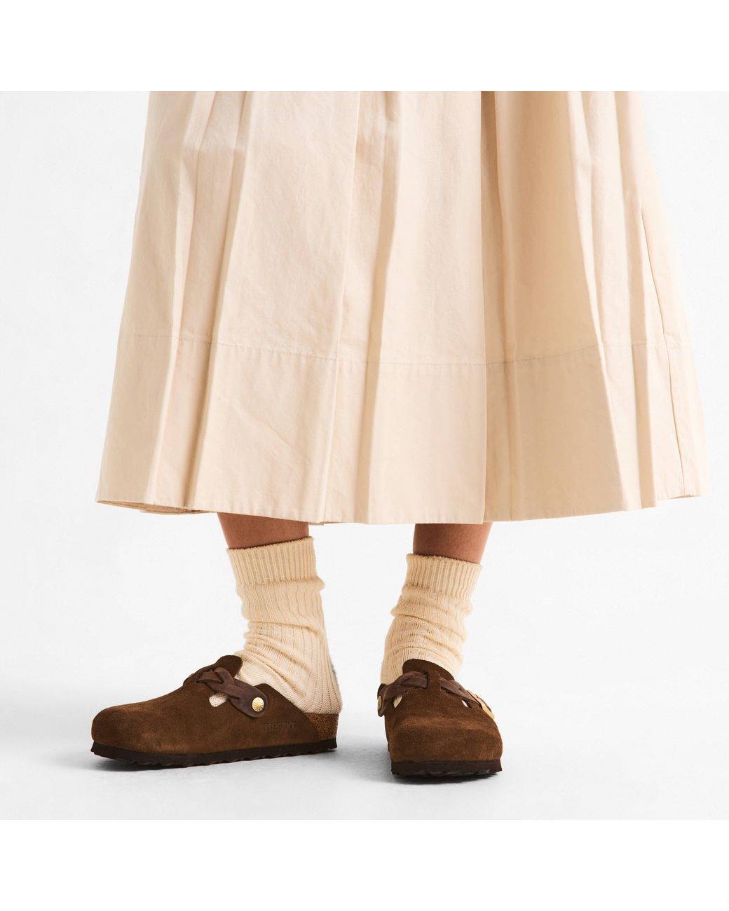 Birkenstock Brown Boston Suede Mules
