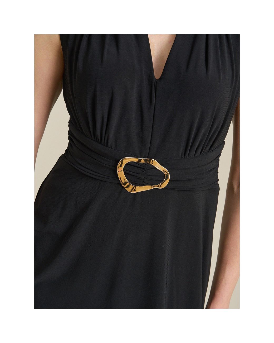 Gina Bacconi Black Suri Sleeveless Dress