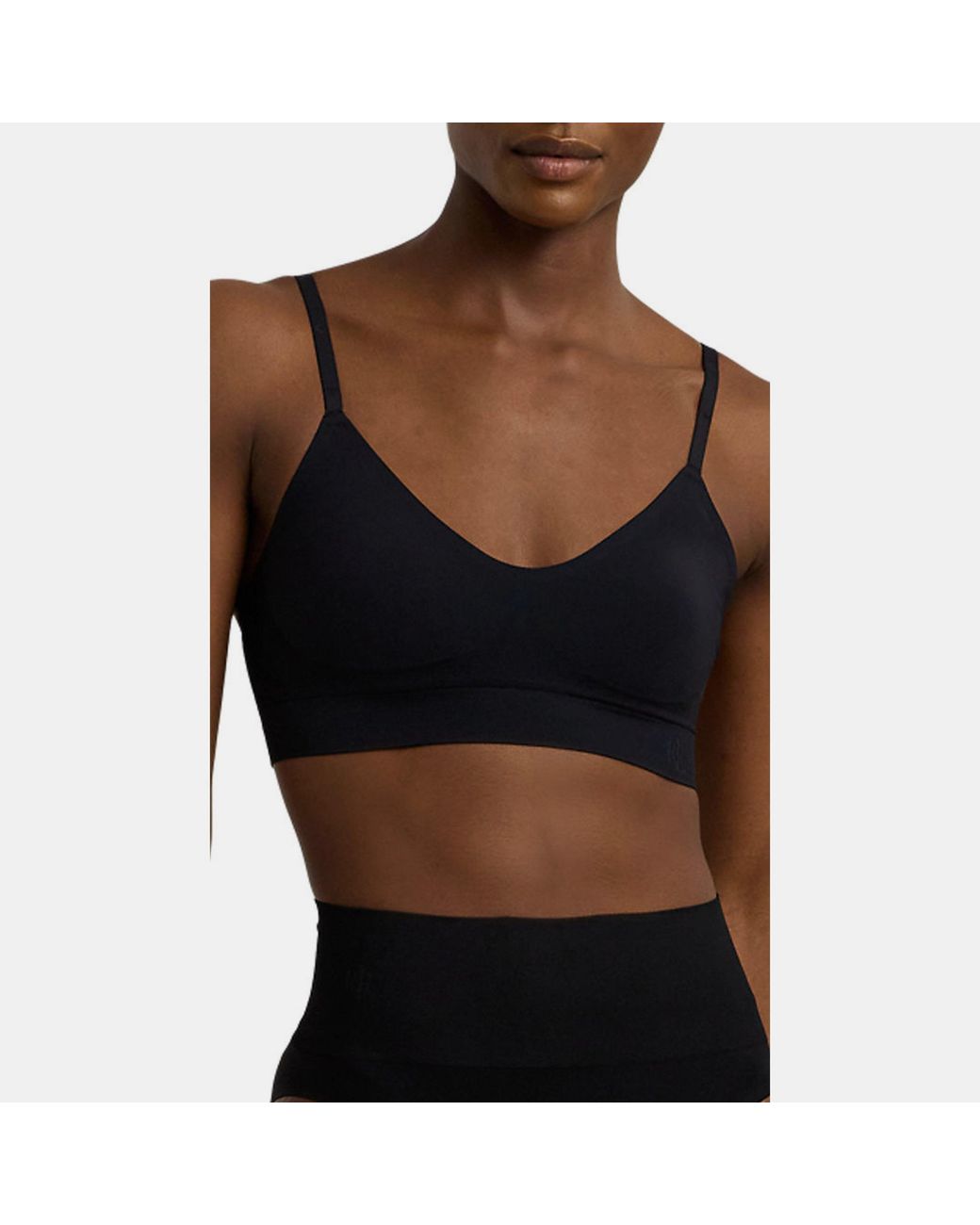 Ralph Lauren Unlined Wire-Free Seamless Scoop Bralette in Black | Lyst UK