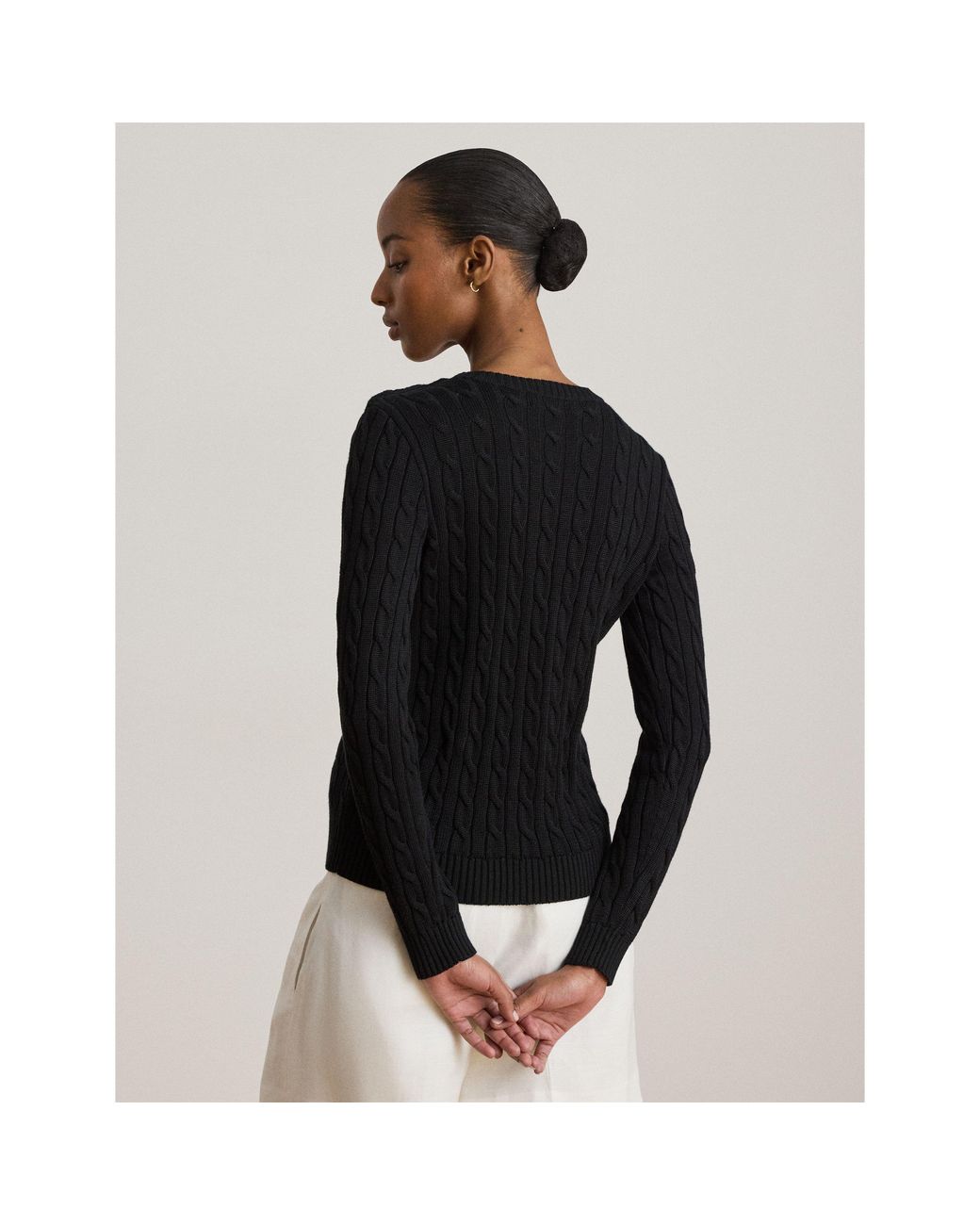 Ralph Lauren Black Cable Knit Jumper