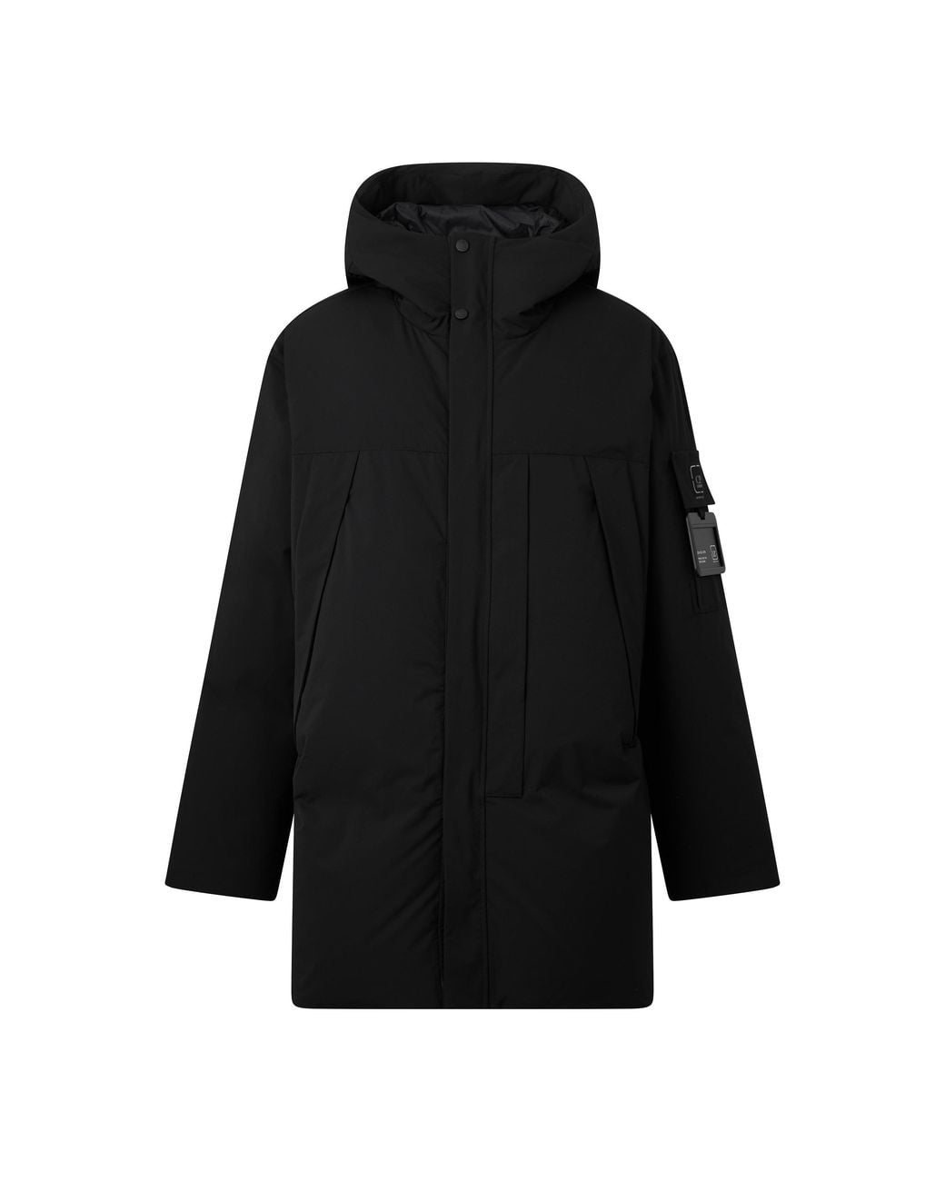 CP COMPANY METROPOLIS Black Micro Tek Long Regular Fit Puffer Jacket for men