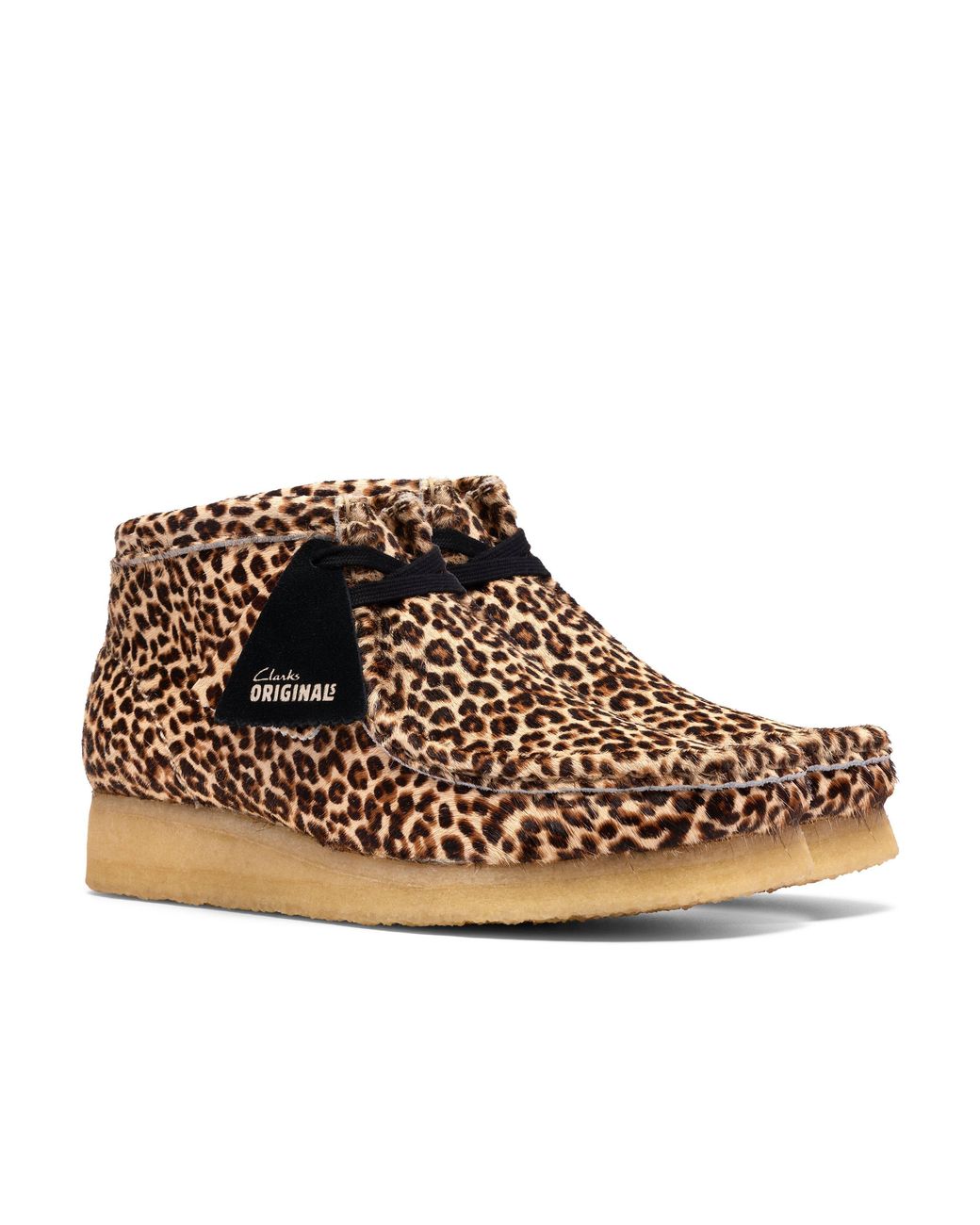 Clarks Brown Leopard Print Wallabee Boot