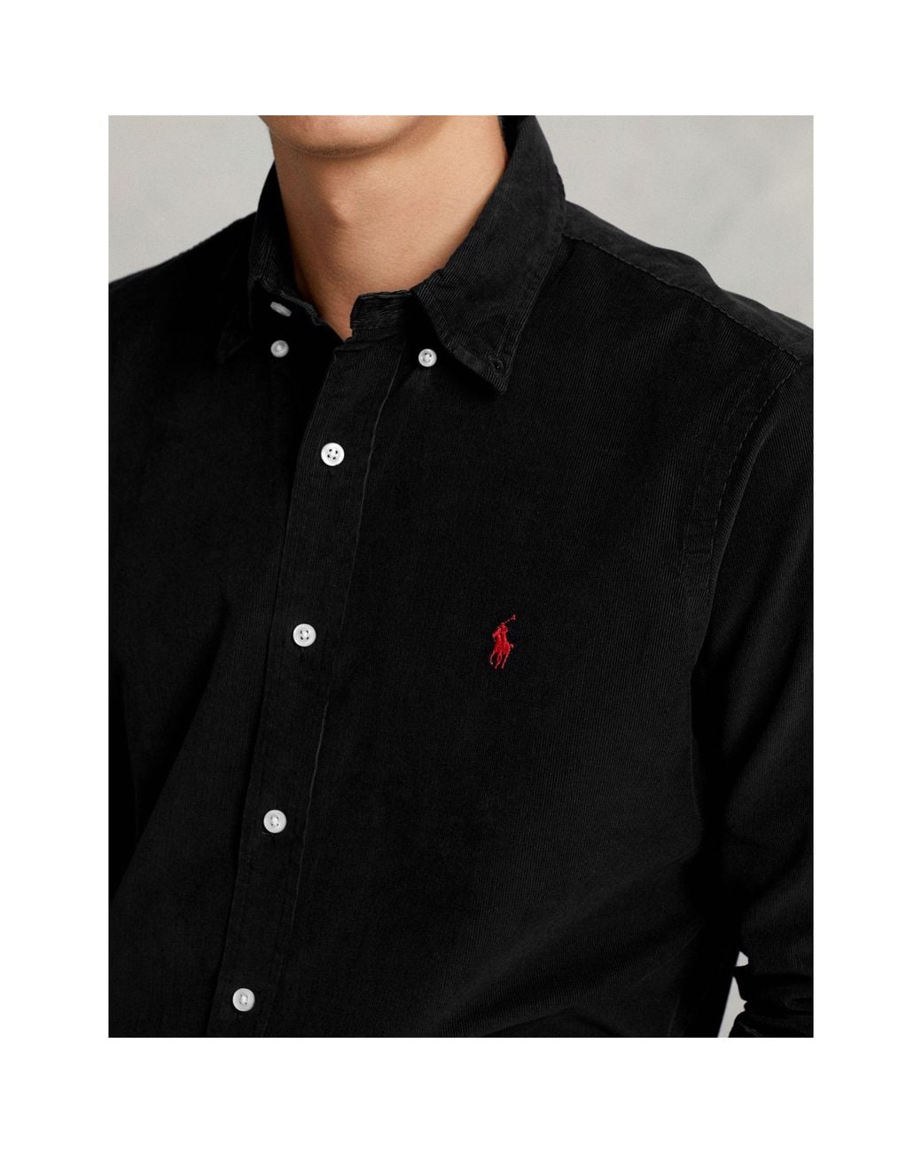 Polo Ralph Lauren Black Polo Cord Ls Shirt Sn64 for men