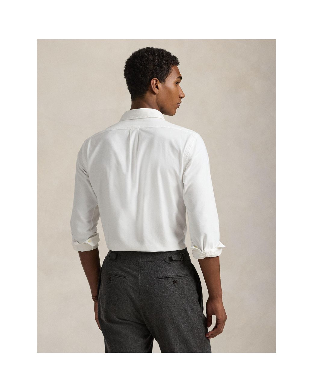Polo Ralph Lauren White Slim Fit Oxford Long Sleeve Shirt for men