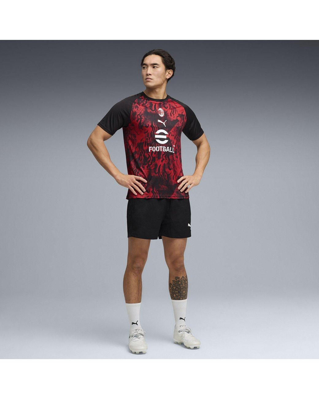 PUMA Red Ac Milan Short Sleeve T-Shirt 2025 2026 for men