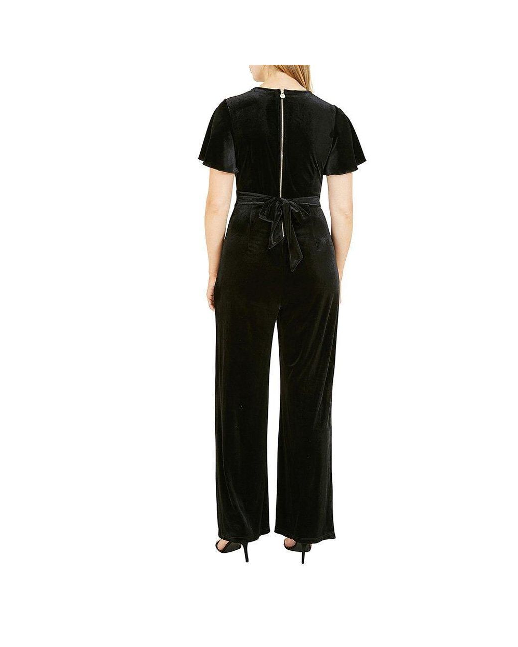 Yumi' Black Jumpsuit With Angel Sleeves