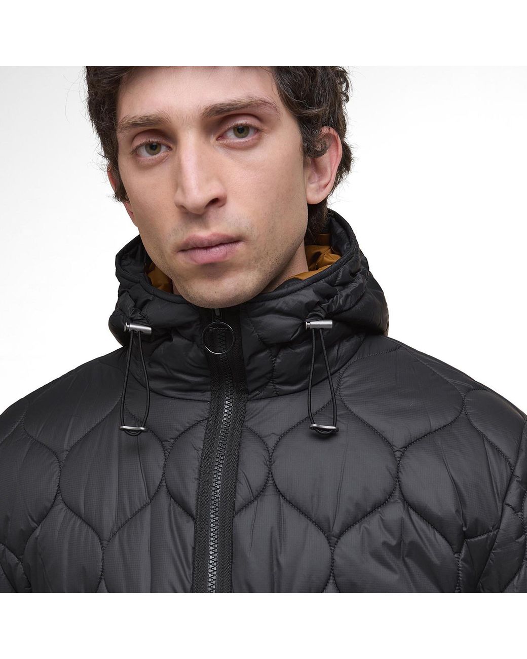 Barbour Black Re-Engineered Hooded Spey Long Sleeve Quilted Jacket for men