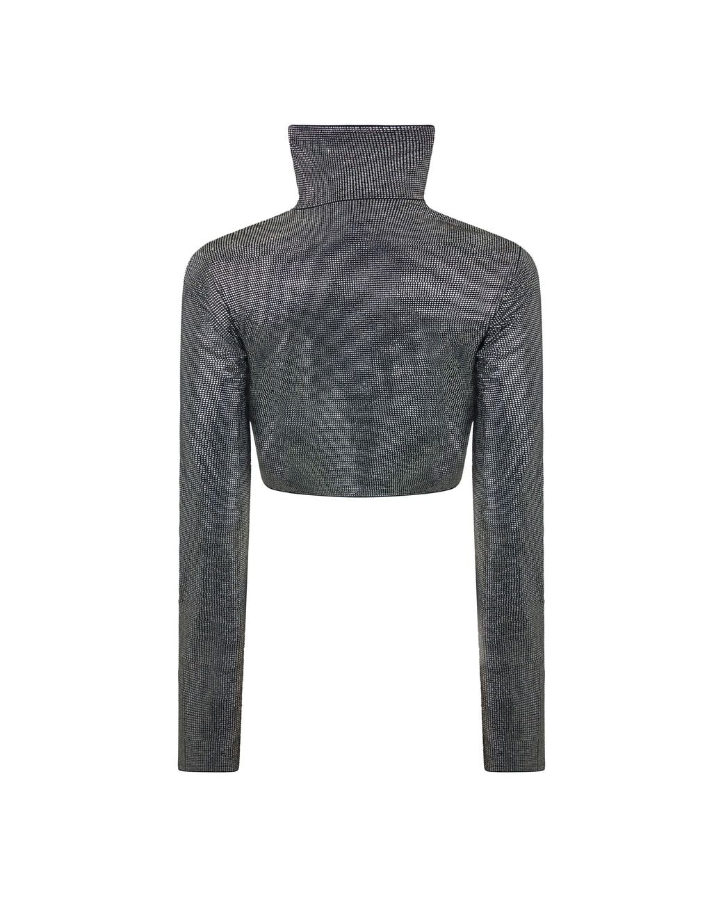 Off-White c/o Virgil Abloh Gray Cropped Long Sleeve T-Shirt