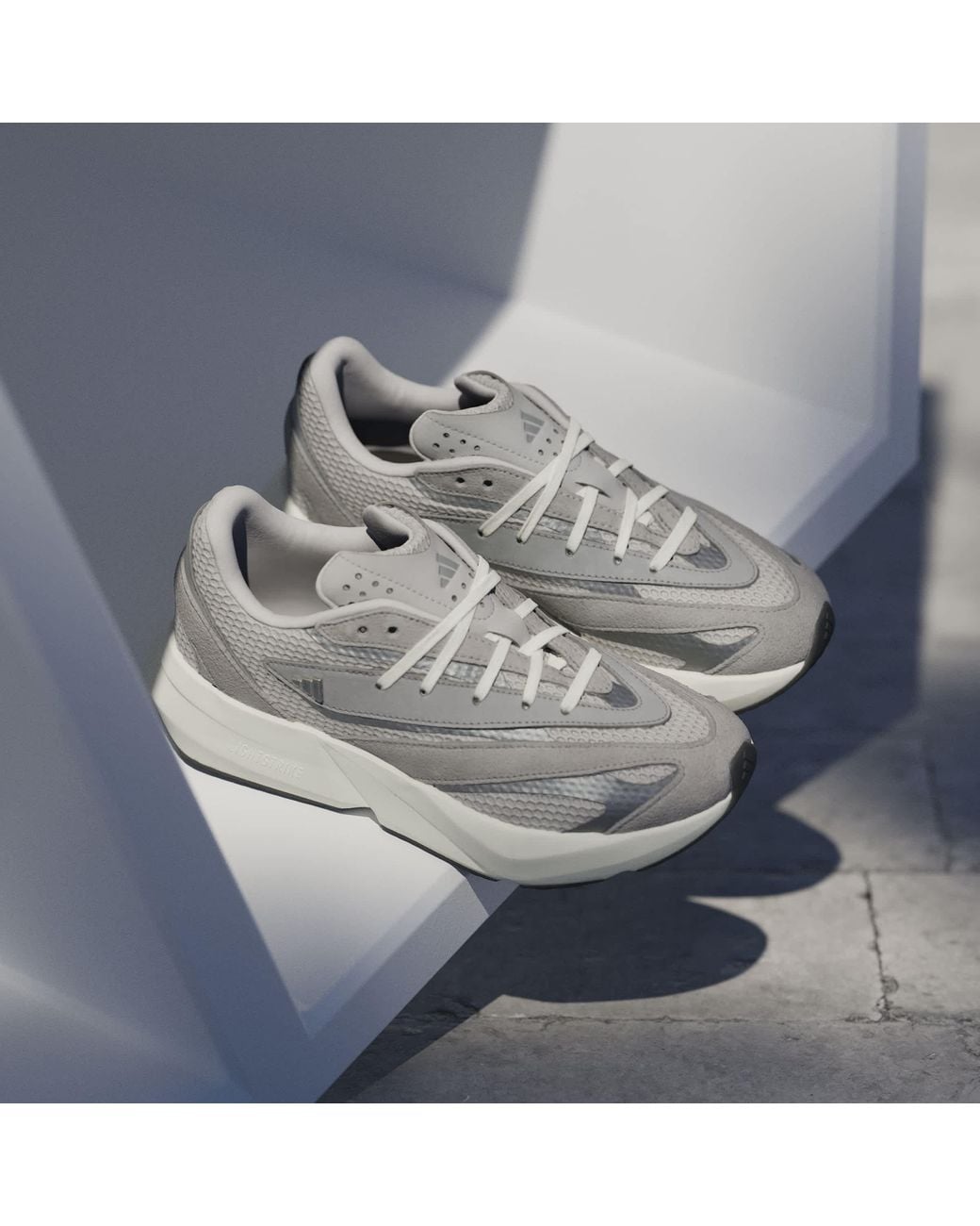 Adidas Gray Lightblaze Road Running Shoes for men