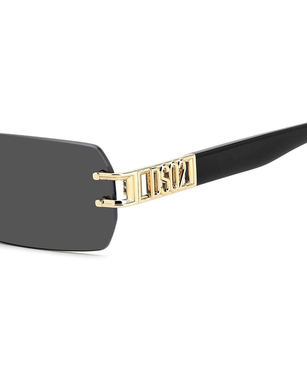 DSquared² Black Rimless Sun Rectangle Sunglasses for men