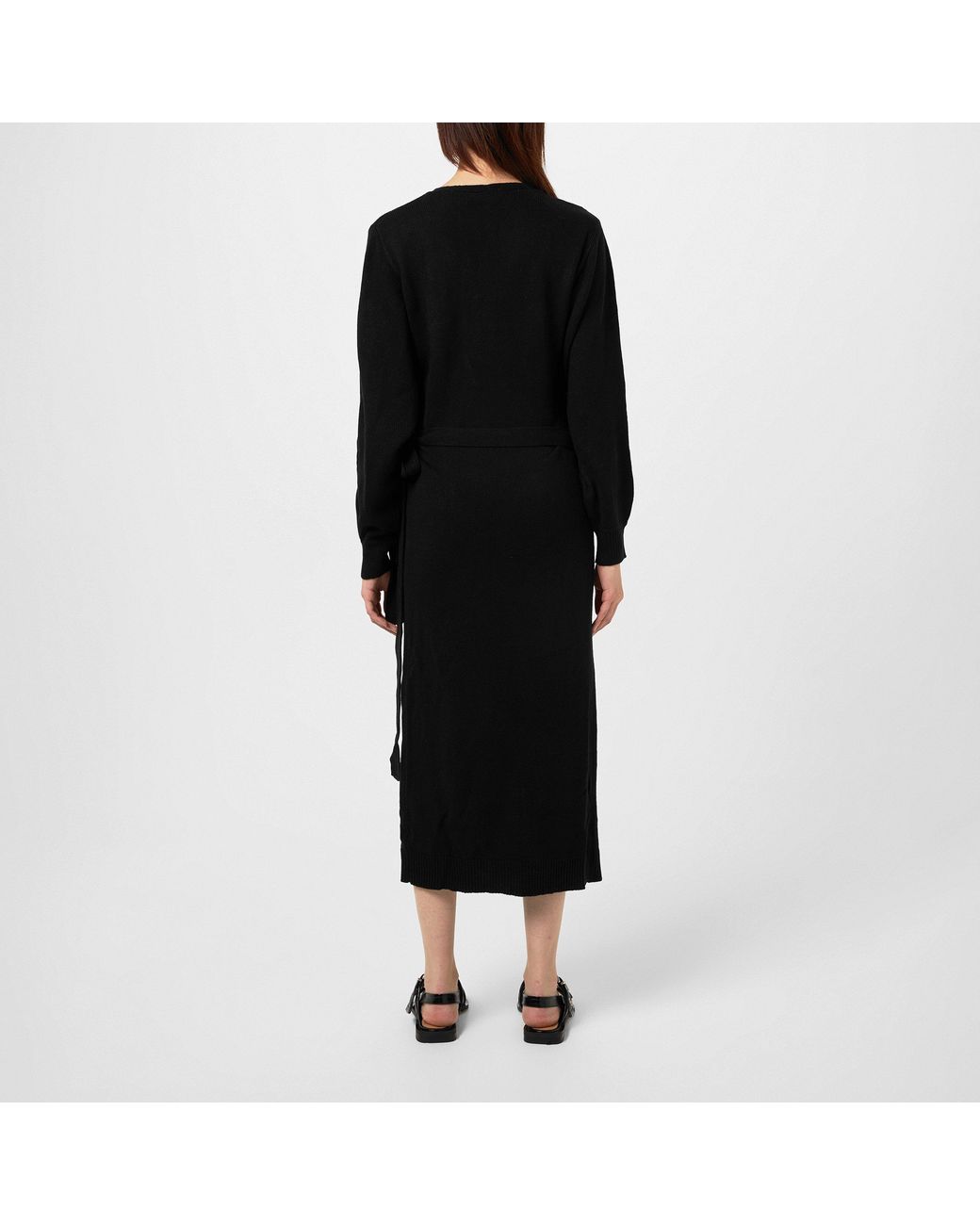 Pretty Lavish Black Beau Wrap Midi Dress