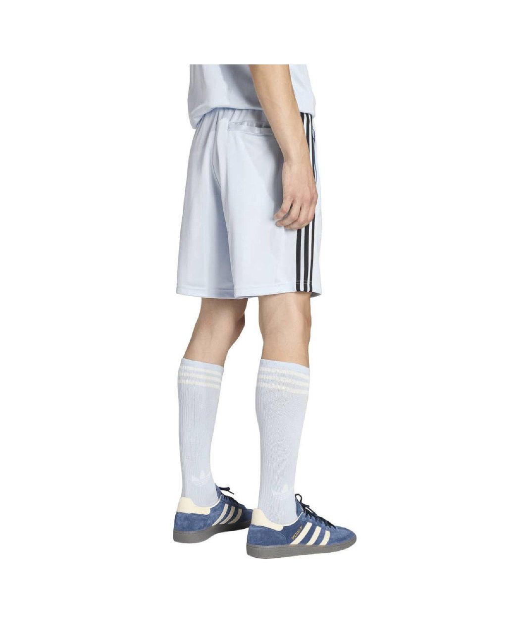 Adidas Originals Blue 3- Stripes Loose Engineered Shorts for men