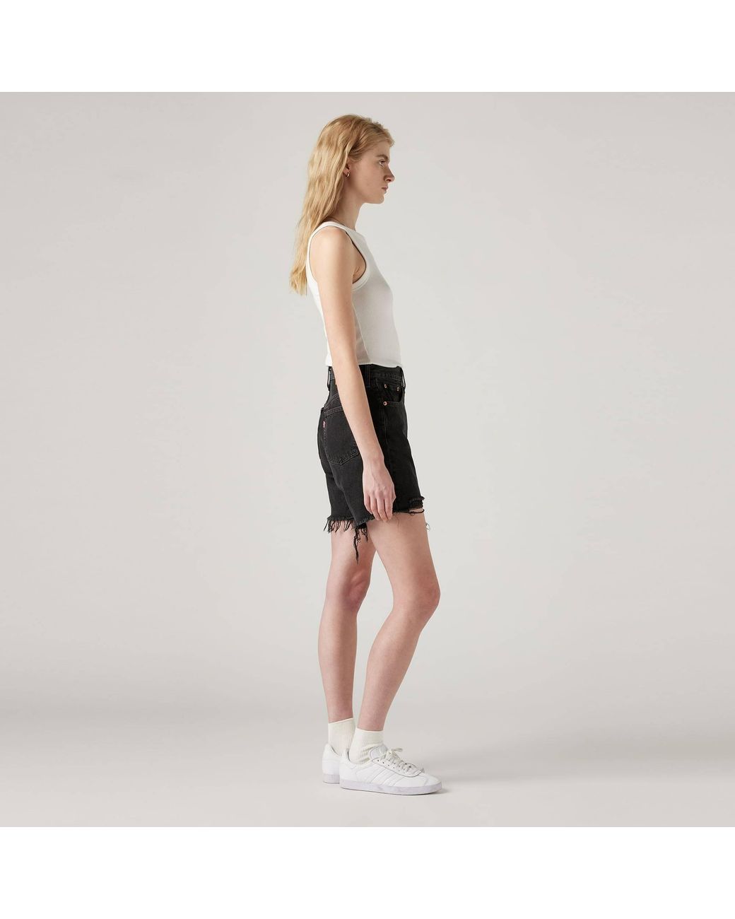 Levi's Black 501 Mid Thigh Short Lunar Blac
