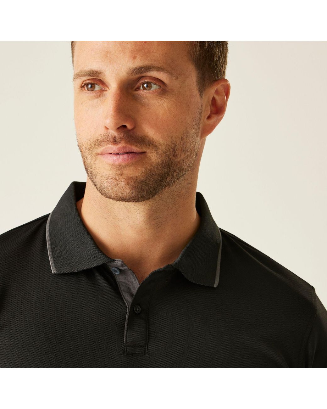 Regatta Black Navigate Short Sleeve Polo Shirt for men