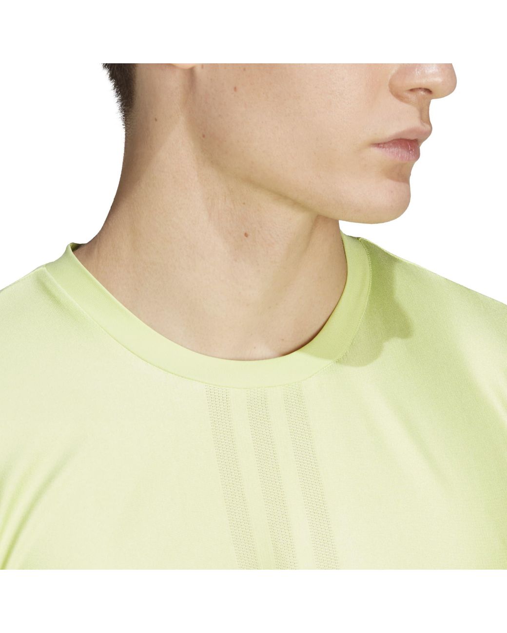 Adidas Yellow Hiit Workout 3-Stripes T-Shirt for men