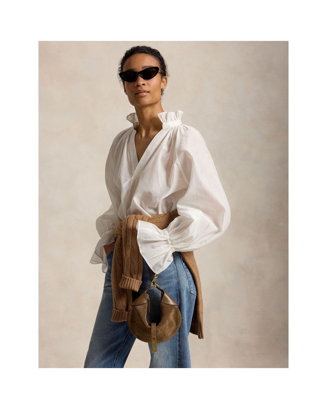 Polo Ralph Lauren Brown Calfskin Mini Shoulder Bag
