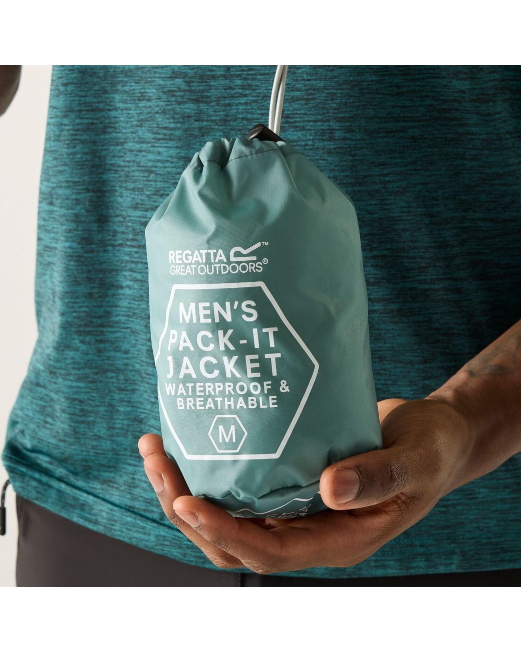 Regatta Green Pack-It Iii Waterproof Jacket for men