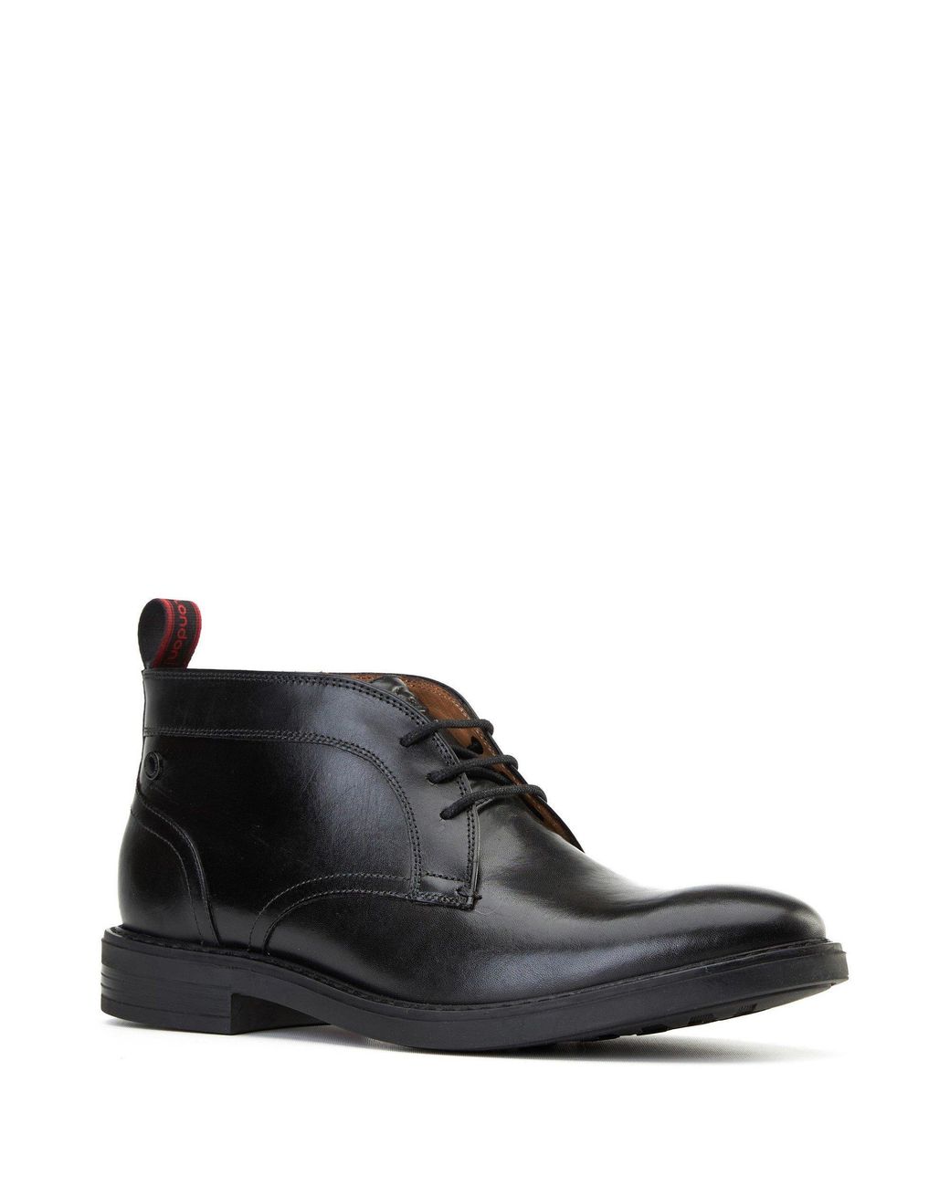 Base London Black Lincoln Leather Ankle Boots for men