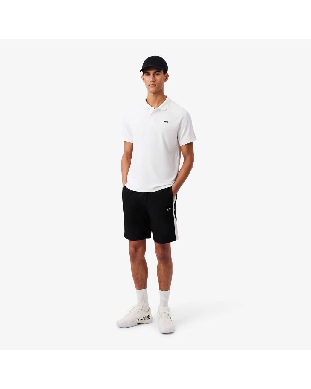 Lacoste White Short Sleeve Performance Polo Shirt for men