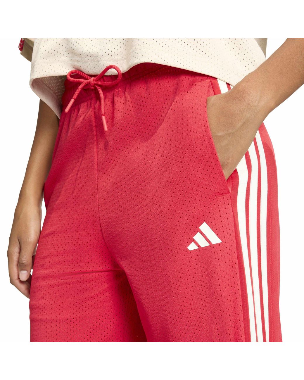 Adidas Red Open Hem Woven Tracksuit Joggers