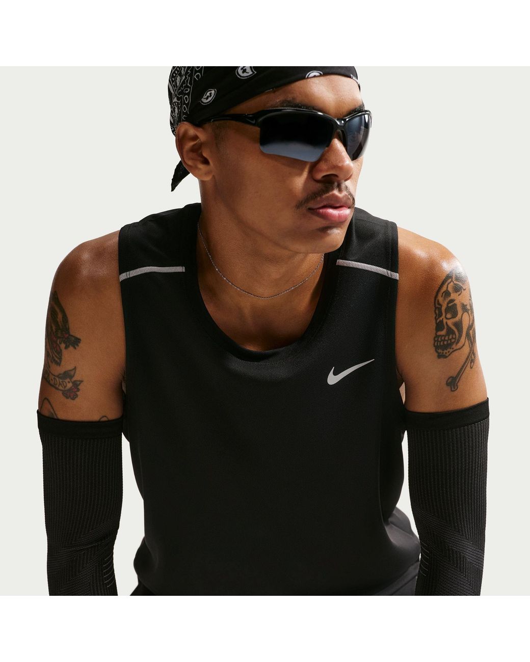 Nike Black Miler Dri-Fit Running Tank Top for men