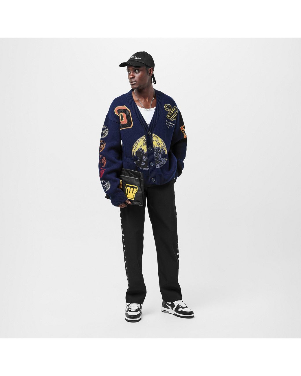 Off-White c/o Virgil Abloh Black Closed Hem Fleece Jogging Bottoms for men