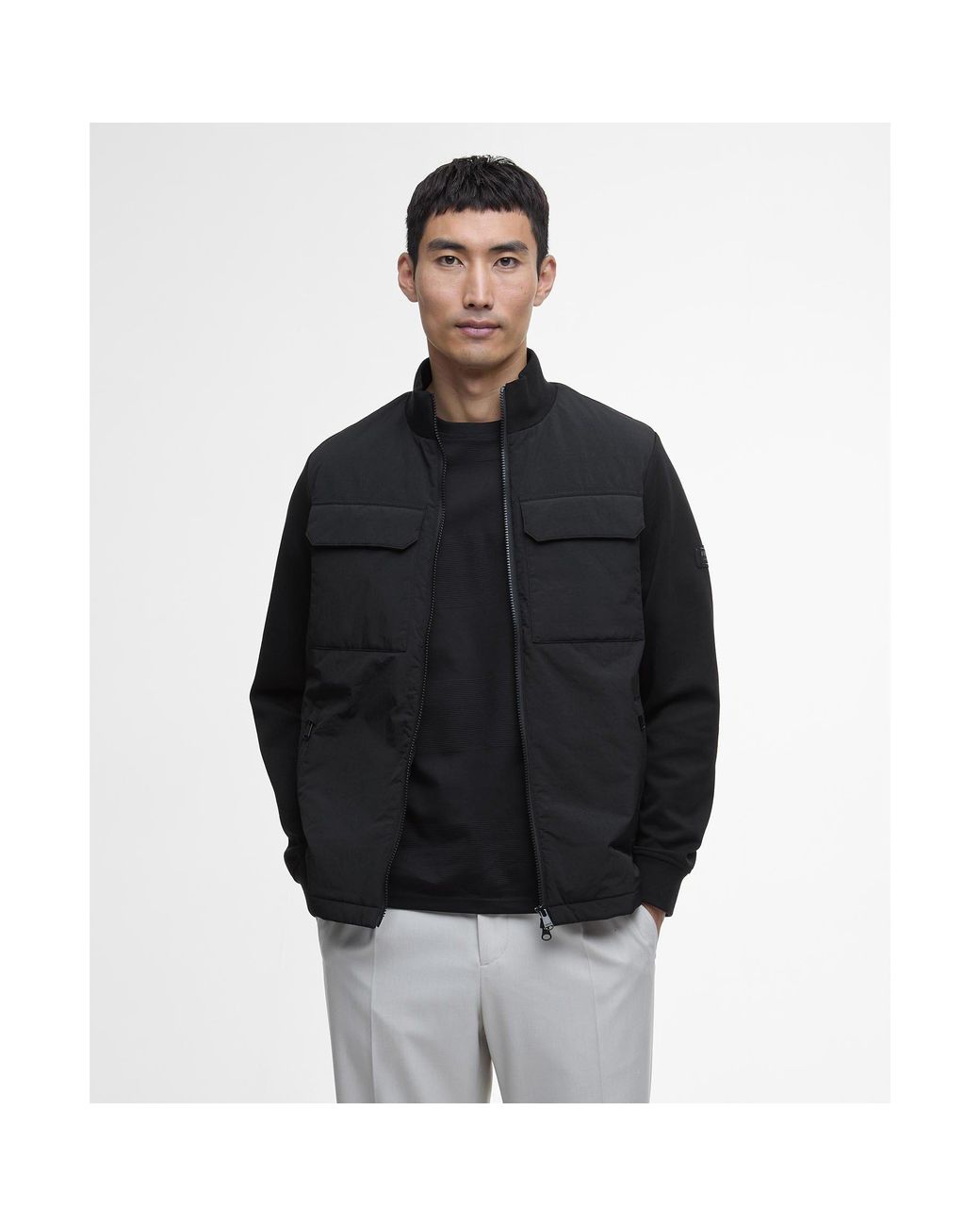 Barbour Black Ethan Quilted Sweatshirt for men