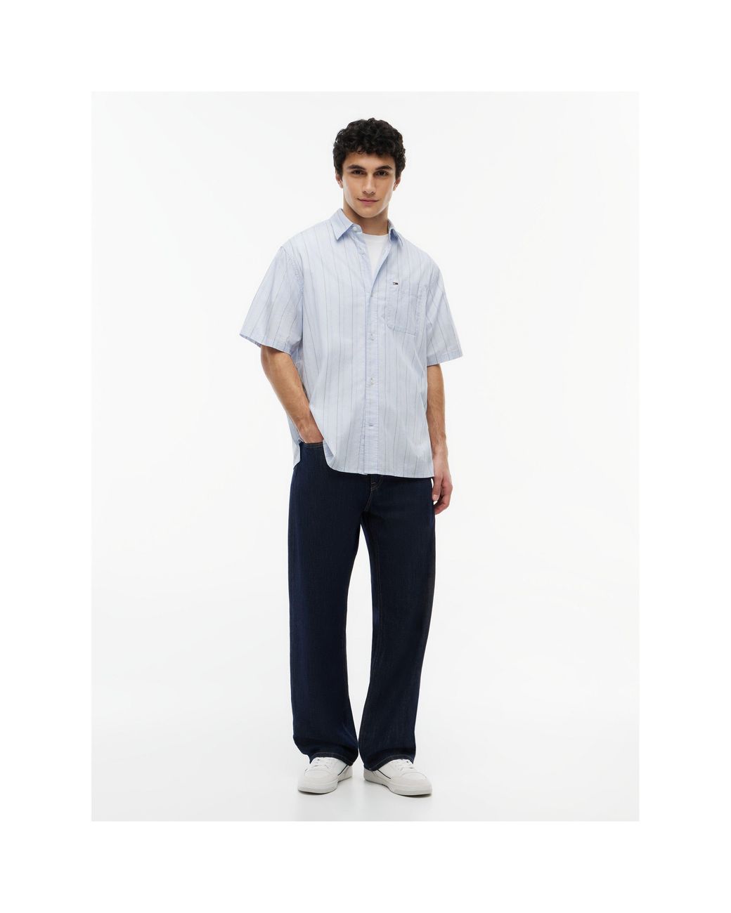 Tommy Hilfiger Blue Patterned Short Sleeve Shirt for men