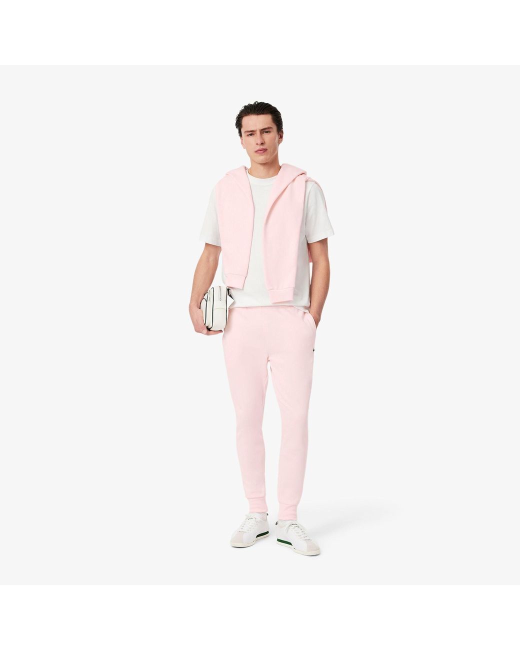 Lacoste Pink Fleece Tracksuit Bottoms for men