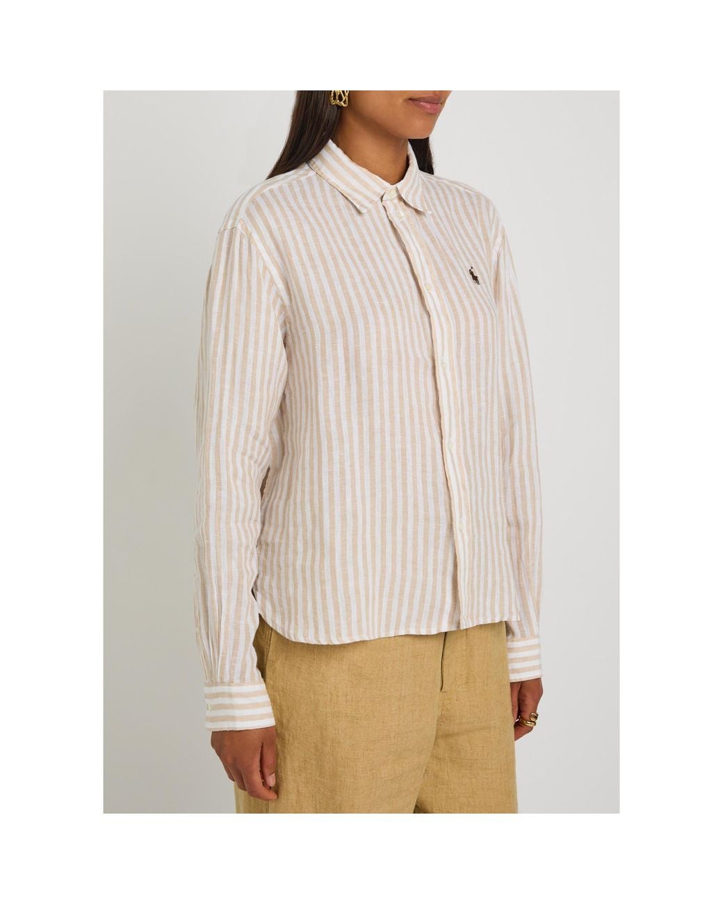 Polo Ralph Lauren White S N Wd Crp St Long Sleeve Butt