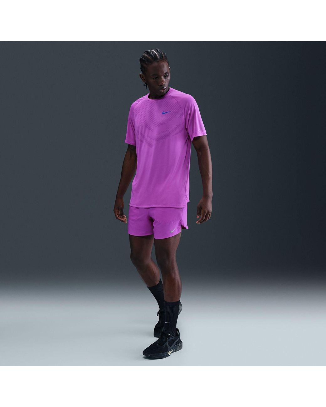 Nike Purple Dri Fit 5 Brief Lined Running Shorts for men