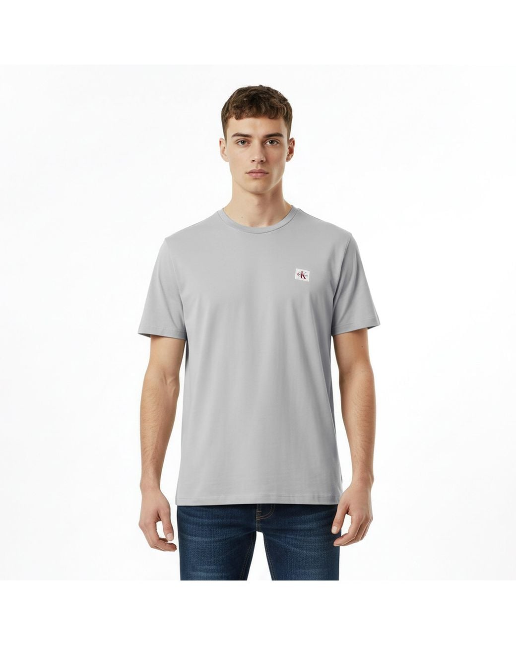 Calvin Klein Gray Ckj Woven Box Regular Fit T-Shirt for men