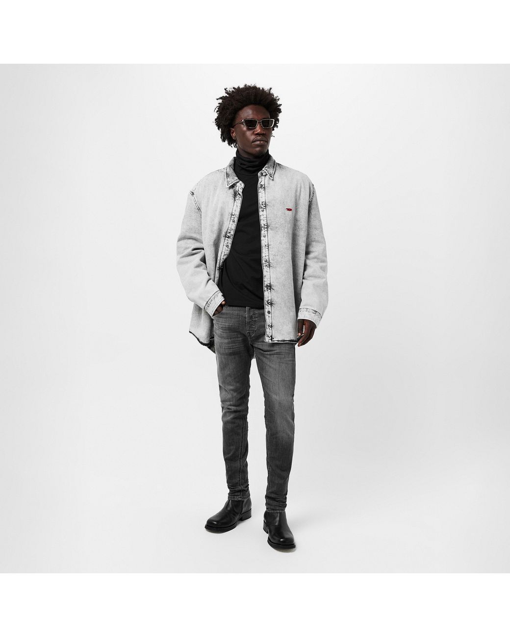 DIESEL Gray D Luster Slim Jeans for men
