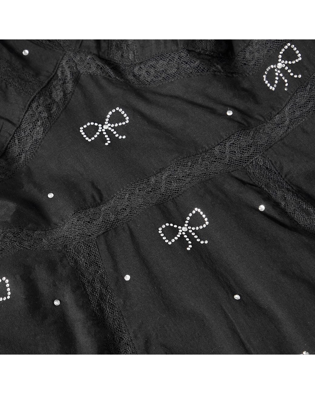 LoveShackFancy Black Solbina Mini Dress