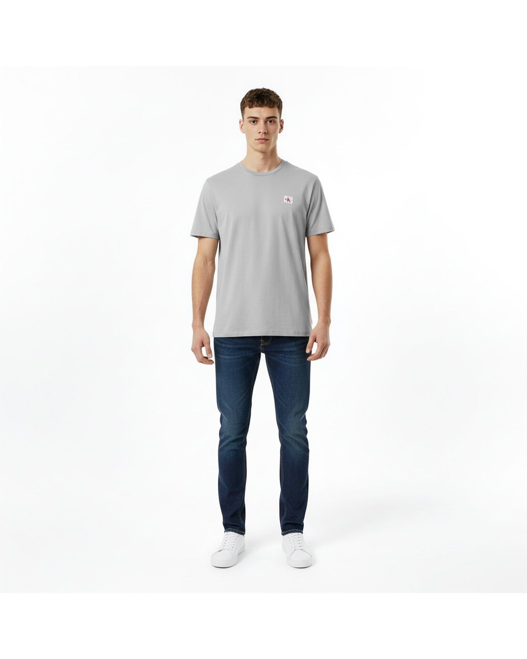 Calvin Klein Gray Ckj Woven Box Regular Fit T-Shirt for men