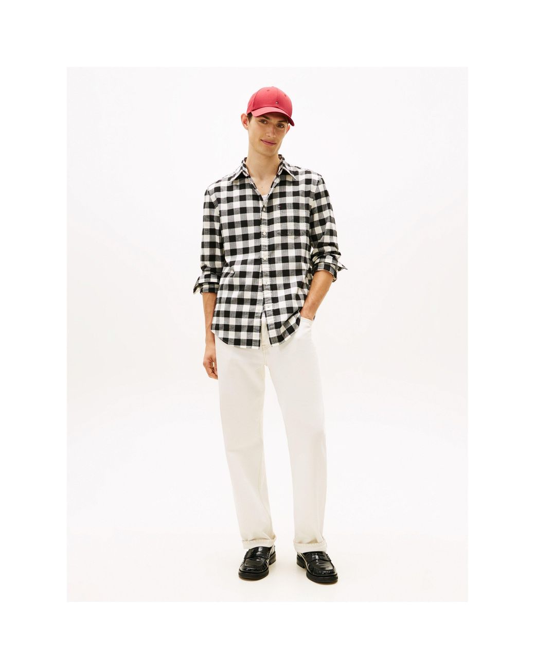Tommy Hilfiger Black Buffalo Check Long Sleeve Shirt for men