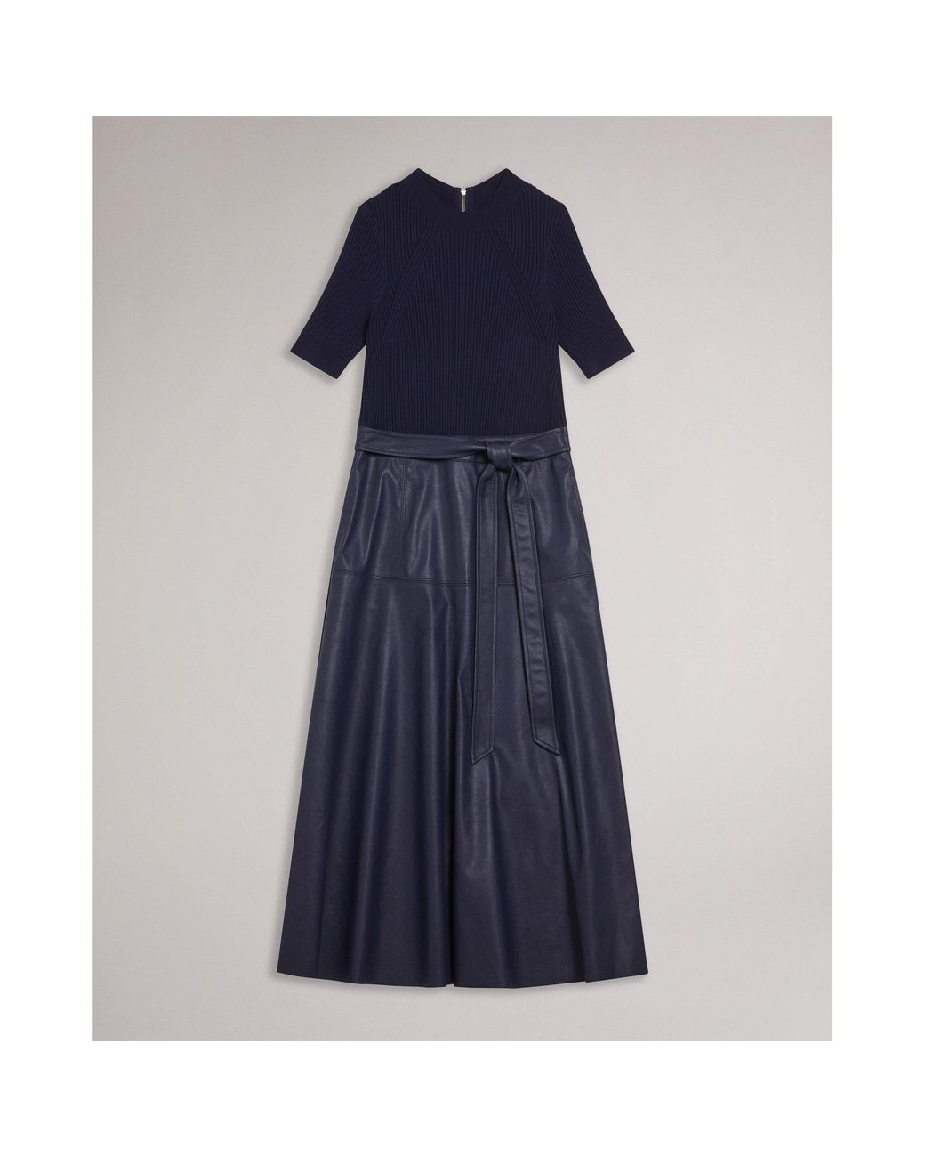 Ted Baker Blue Mock Midi A Line Dress