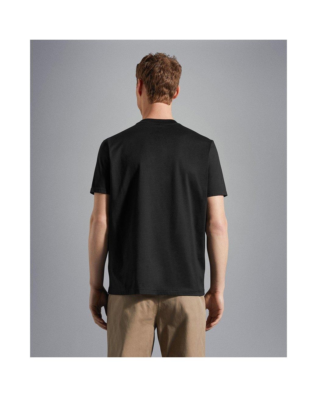 Paul & Shark Black Embroidered Logo T-Shirt for men
