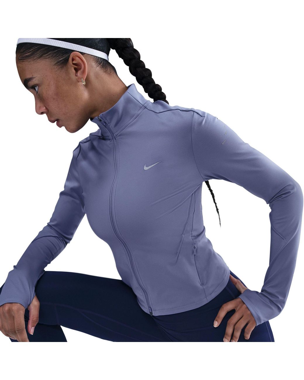 Nike Blue Swift Full Zip Long Sleeve Running Top