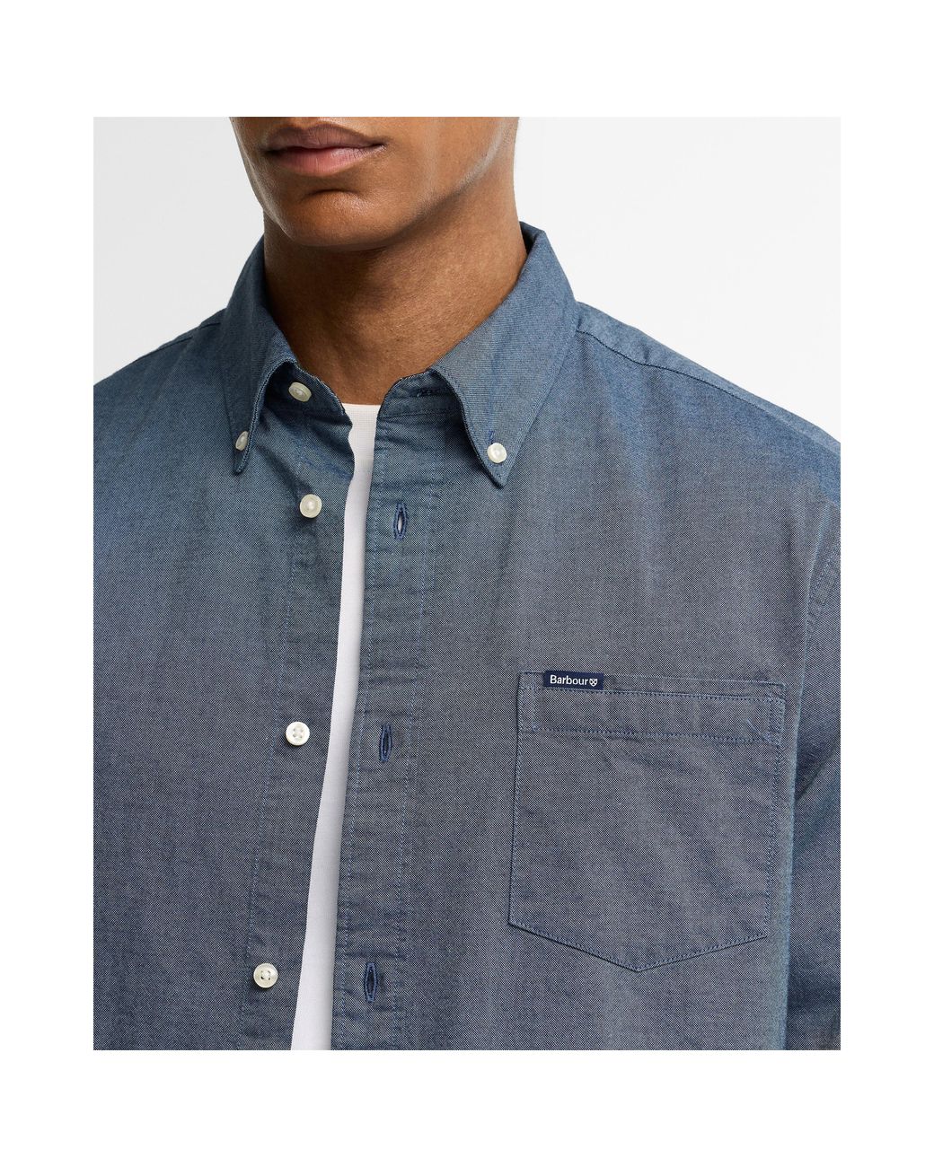 Barbour Blue Marsden Cotton Long-Sleeve Tailored-Fit Oxford Shirt for men