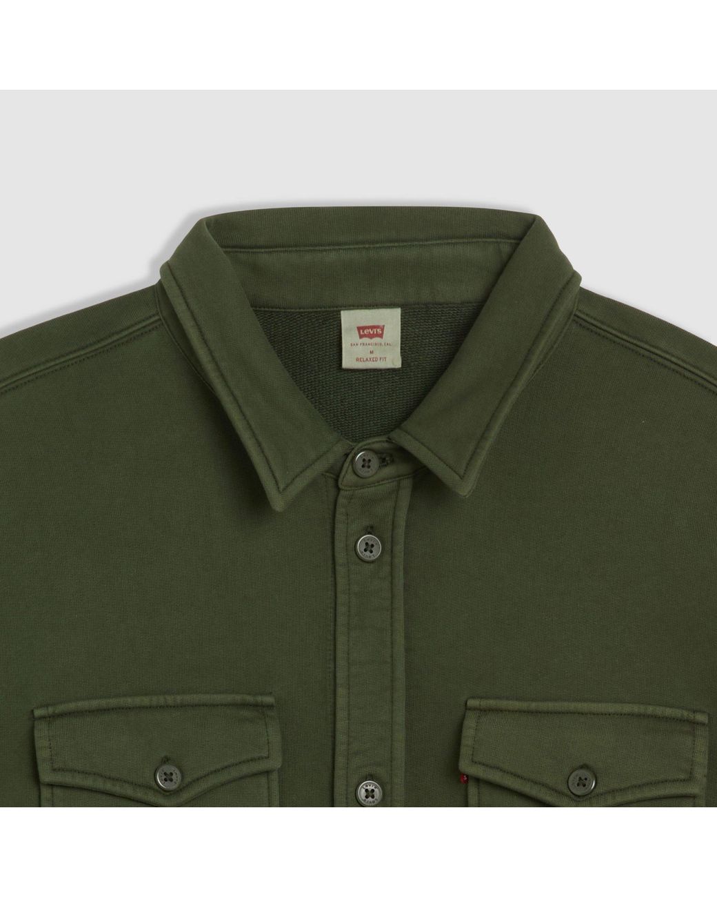 Levi's Green Bayview Soft Worker Cotton Long-Sleeve Overshirt for men