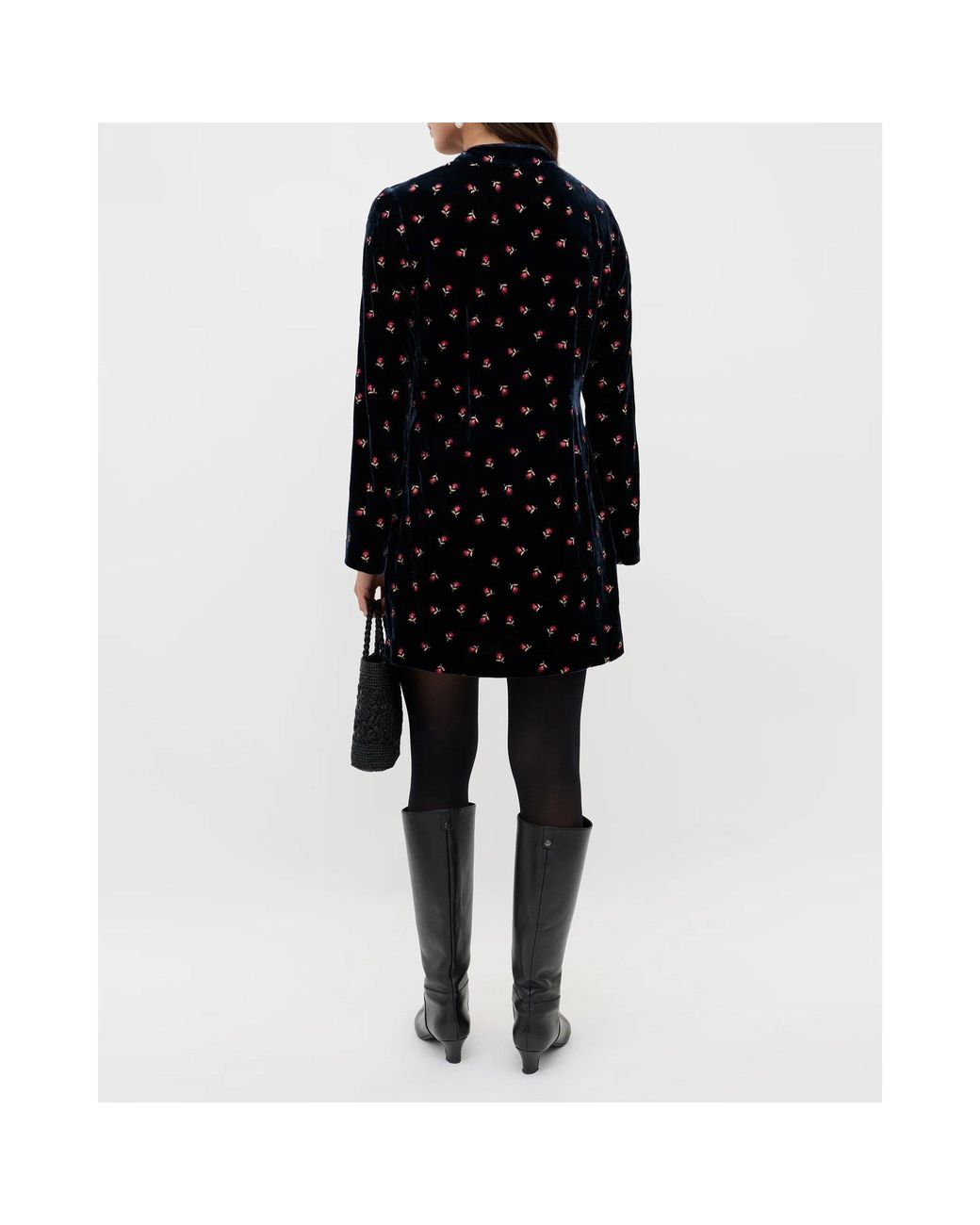 Rixo Black Calla Mini Dress