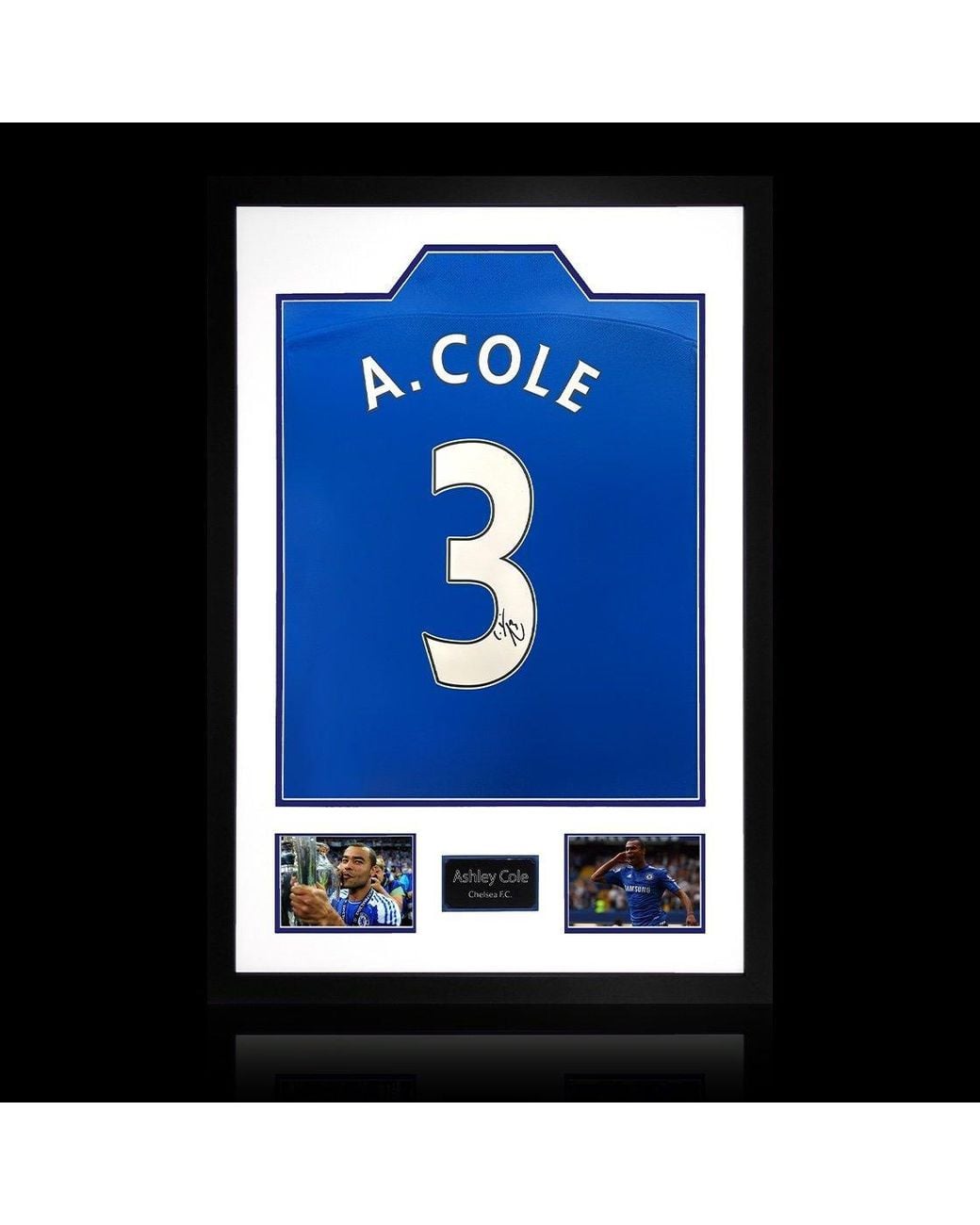 The Fan Cave Blue Ashley Cole Signed Chelsea Premier League Shirt
