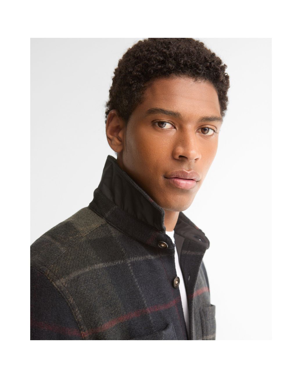 Barbour Black Woodlane Wool Overshirt for men