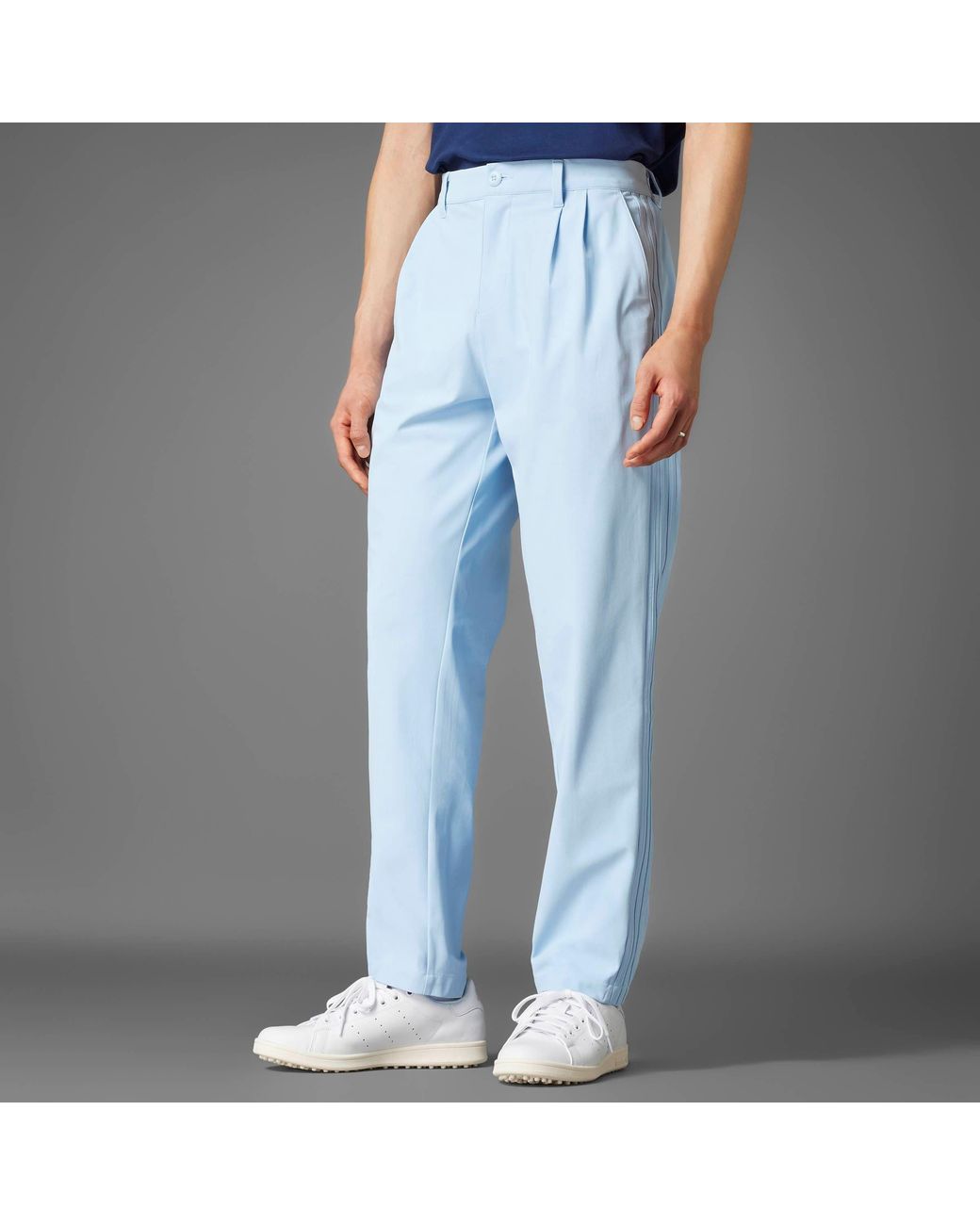 Adidas Blue F Pleat Golf Trousers for men