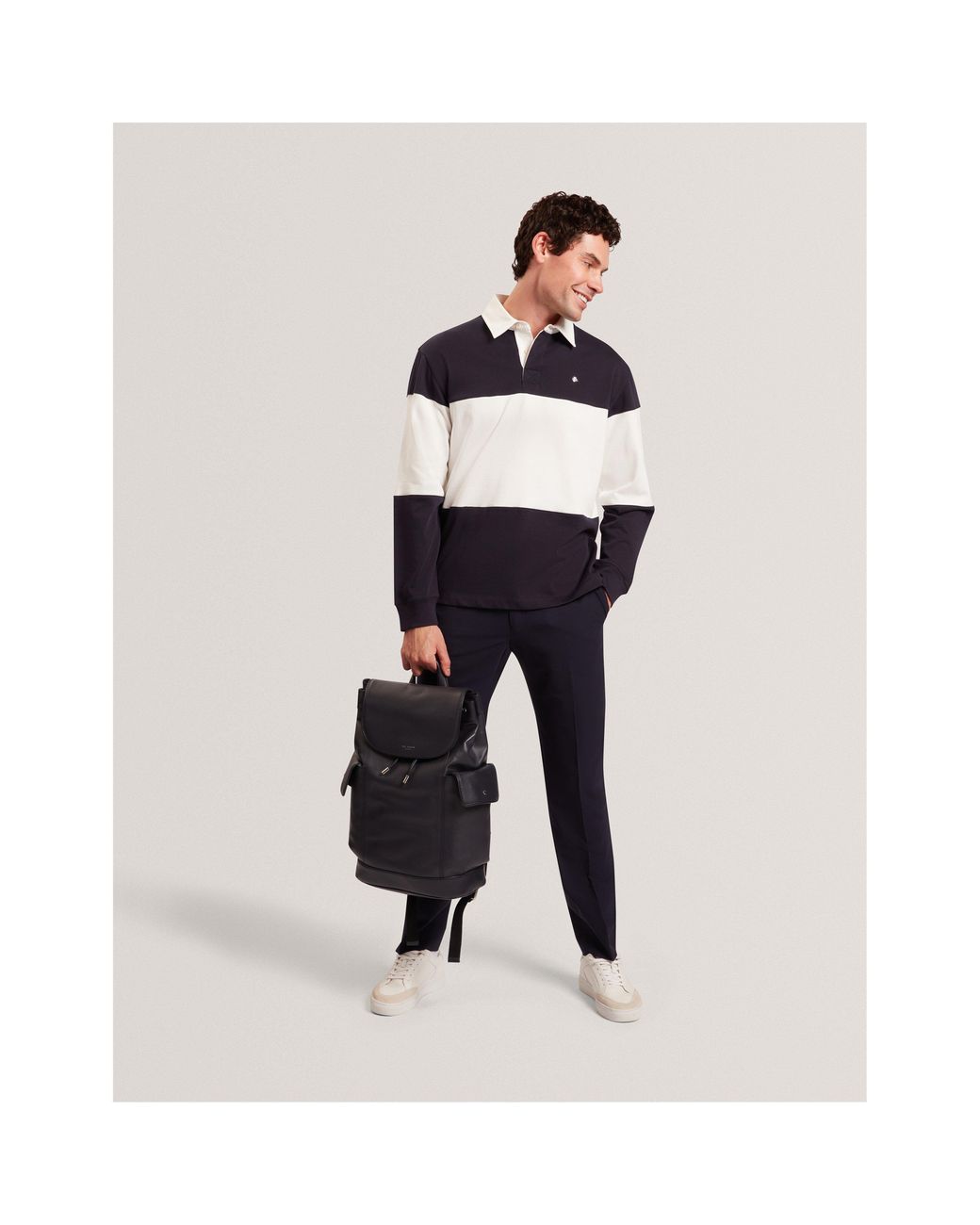 Ted Baker Blue Long Sleeve Rugby Polo Shirt for men