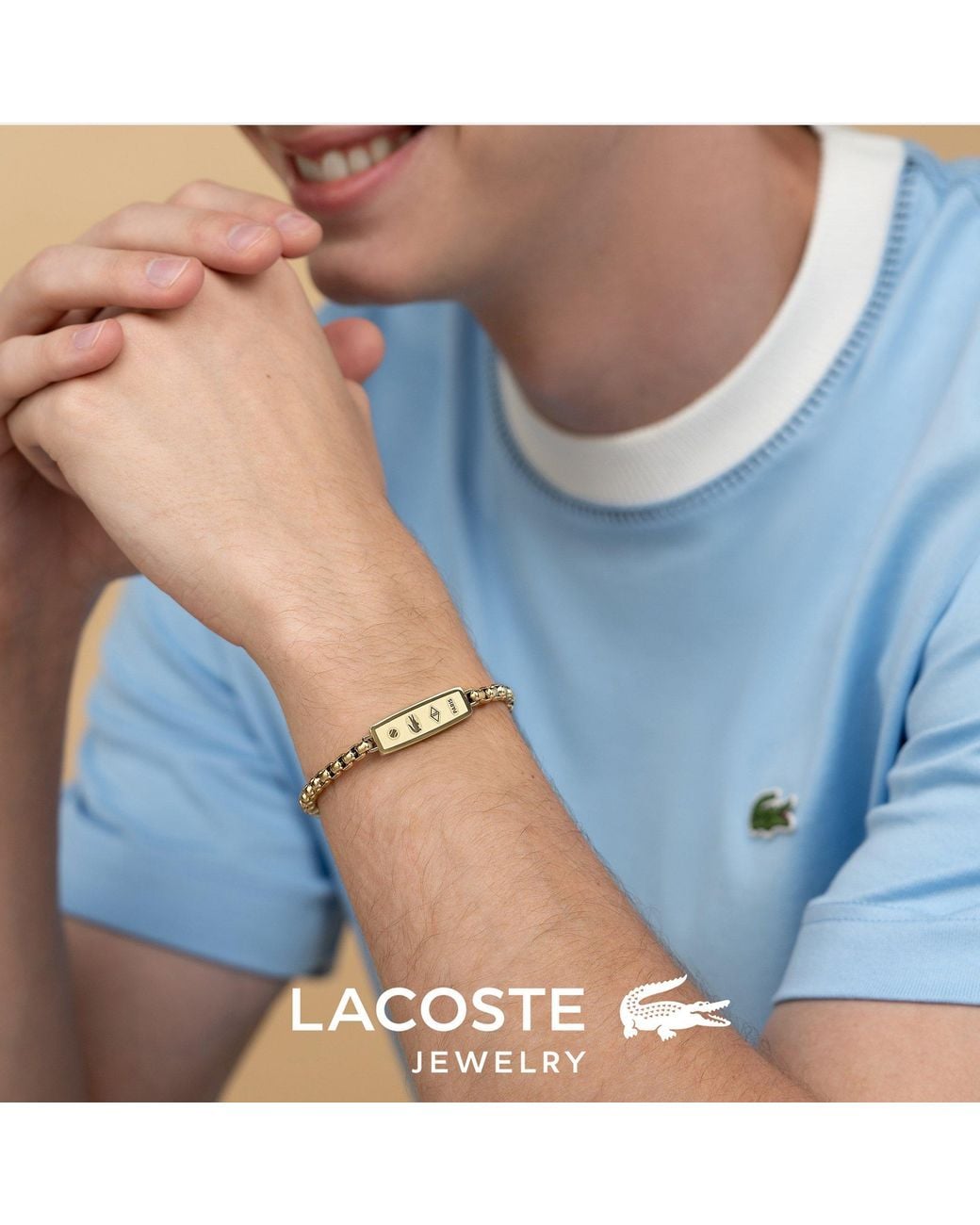 Lacoste Metallic District Ip Reversible Pendant Bracelet for men