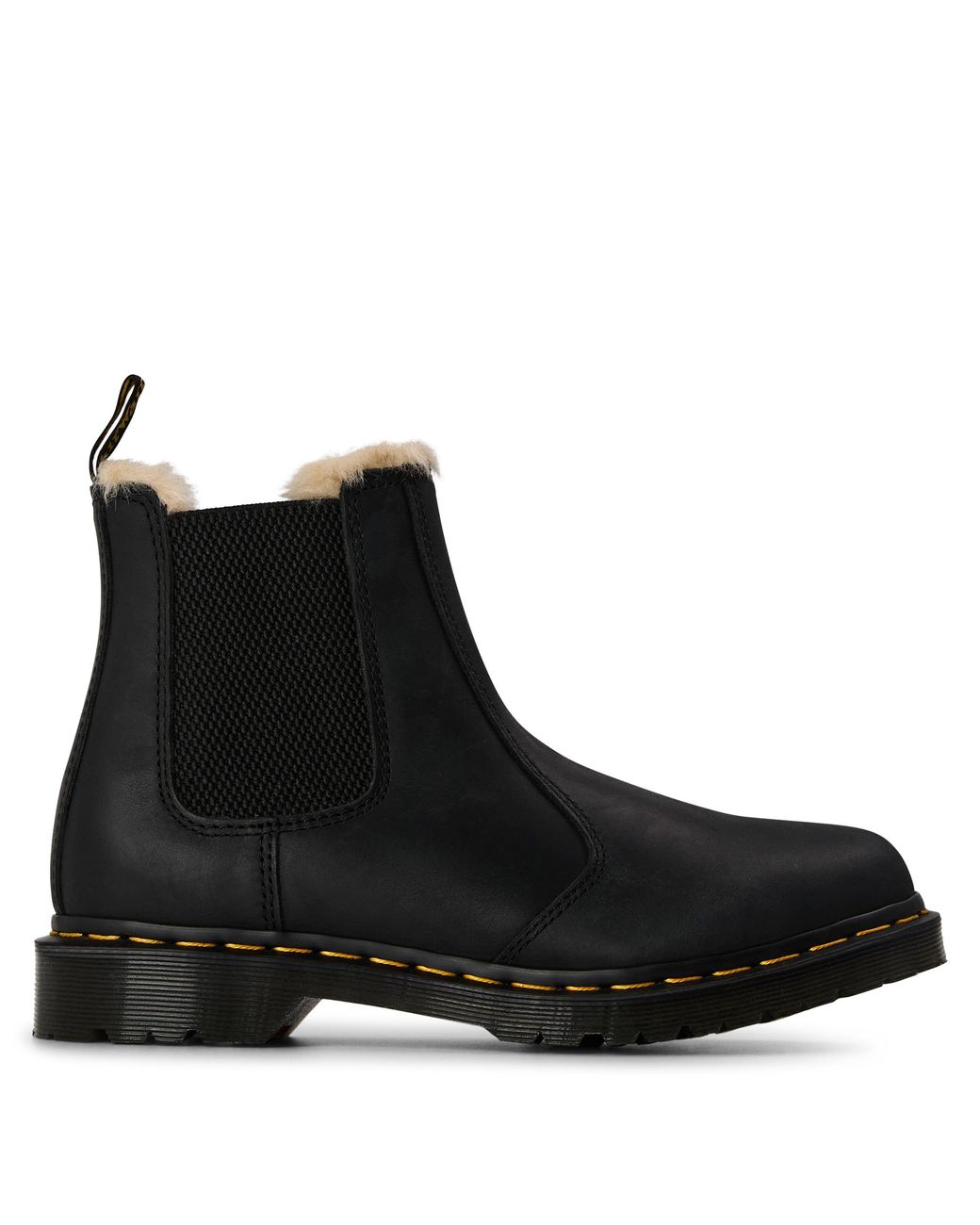 Dr. Martens Black 2976 Leonore Fur Lined Chelsea Boot