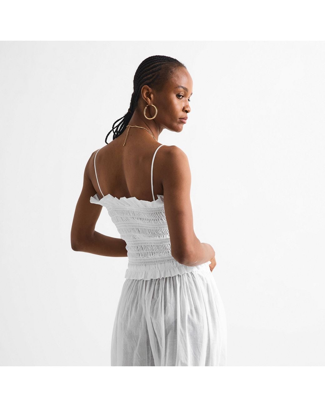 ANDAMANE White Suri Smock Tube Bandeau Top